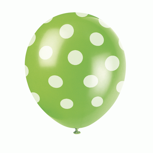View Lime Green Polka Dot Printed 12 inch Balloons information