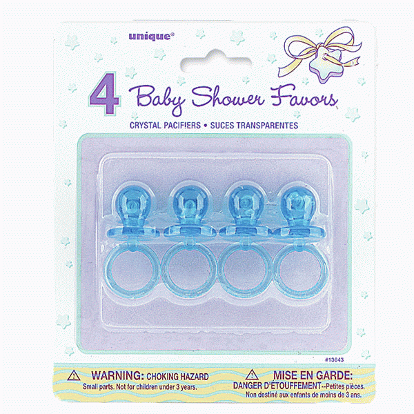 View Blue Crystal 2 Pacifiers Favours decoration pk4 information