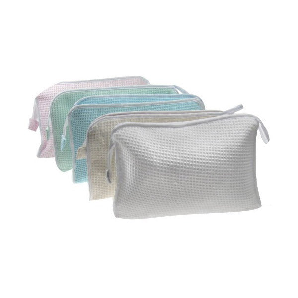 View 12x Soft Touch Cotton Waffle Toiletries Bag information
