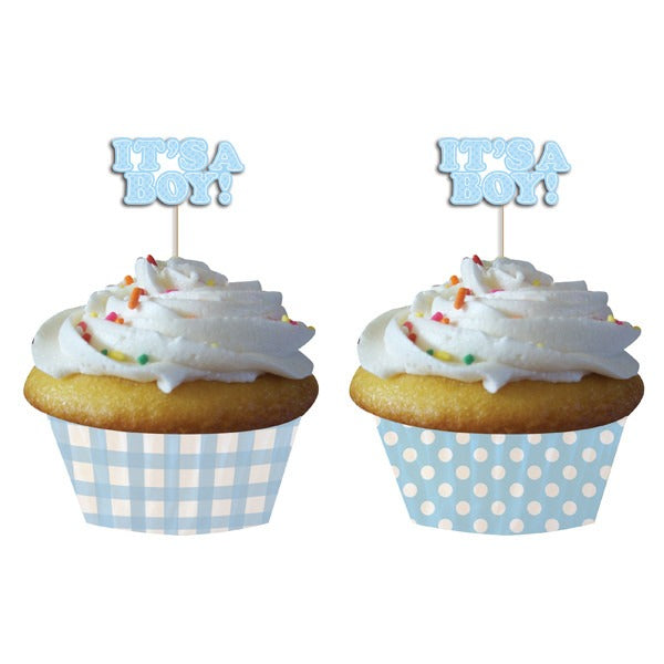 View Its a boy cupcake cases with picks pk12 information