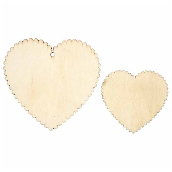 View Wooden veneer hearts with waved edges 12pc information
