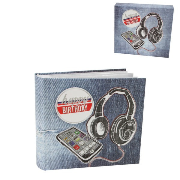 View Trendy Denim MP3 player design Happy Birthday Photo Album information