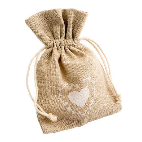 View Large Heart Hessian Favour Bag information