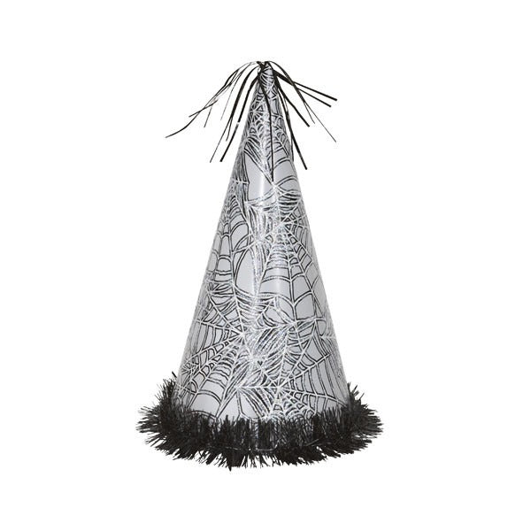 View Silver Spider Web Jumbo Halloween Party Hat information