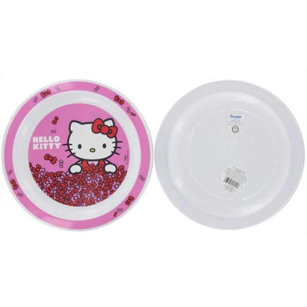 View Hello Kitty Bows design 9 childrens melamine plate information