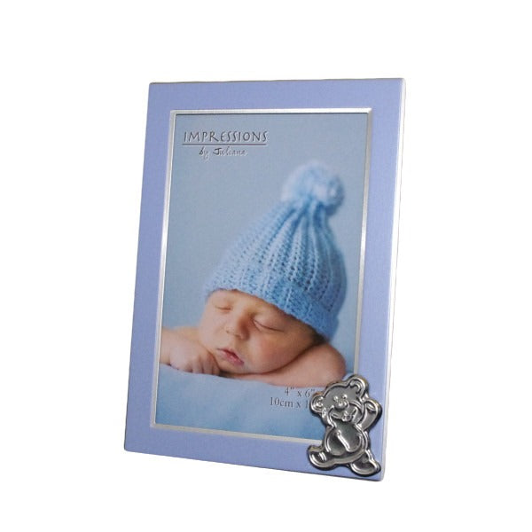 View Juliana Aluminium Baby Frame with Bear Icon Blue Boy information