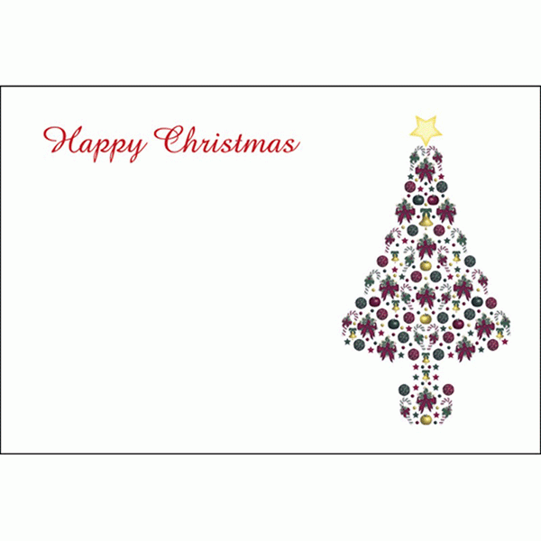 View Christmas Message Card Bauble Tree information