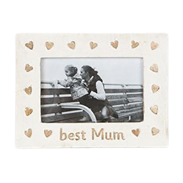 View Best Mum Country Charm Shabby Chic Photo Frame 15x21x1cm information