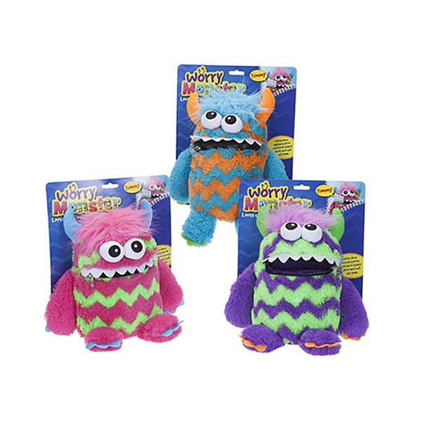 View Worry Monster Plush Toy 3 Assorted Colours information