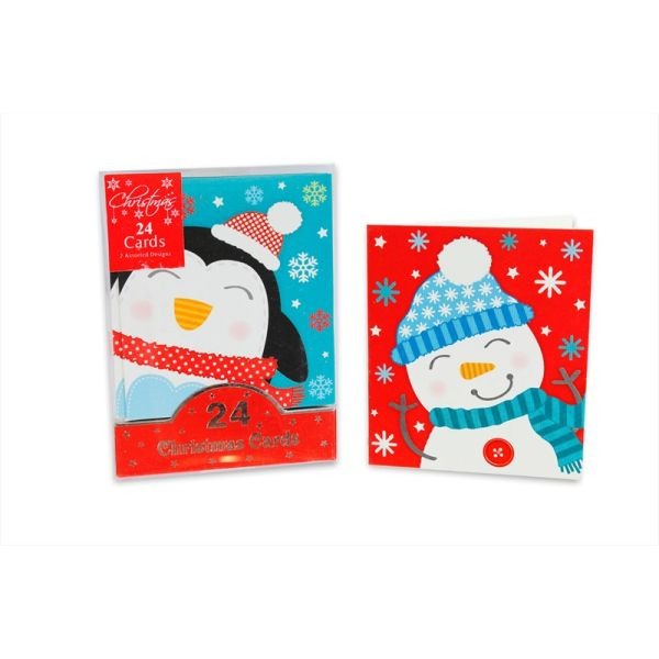 View Mini Cute Cards Snowman Penguin 24pk information
