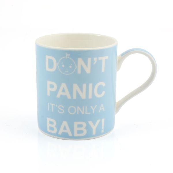 View Exclusive Dont Panic Mug its only a Baby Blue with Gift Box information