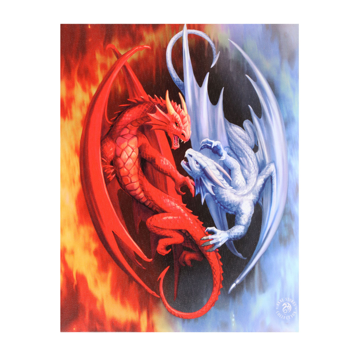 View 19x25cm Fire and Ice Canvas Plaque by Anne Stokes information