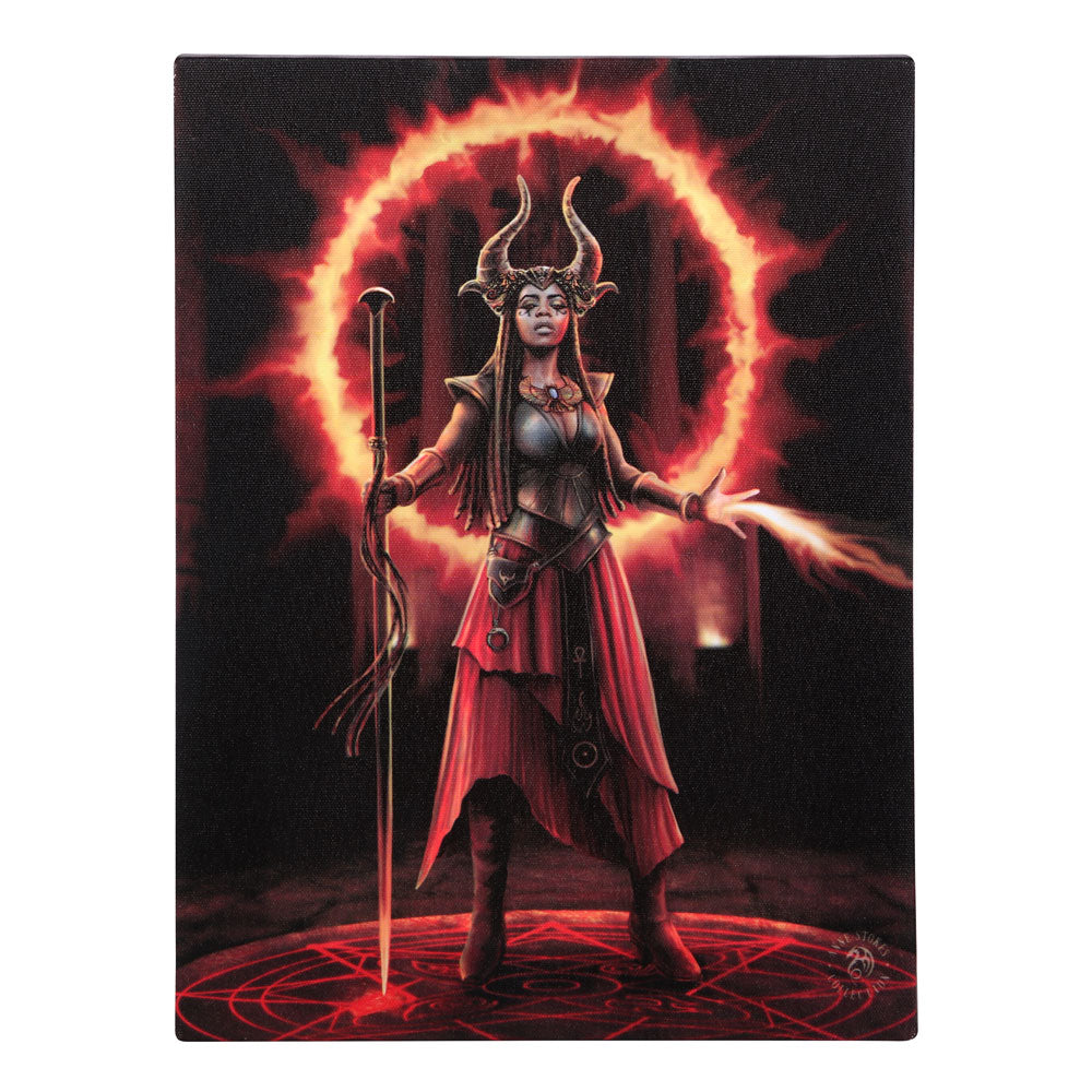 View 19x25cm Fire Element Sorceress Canvas Plaque by Anne Stokes information