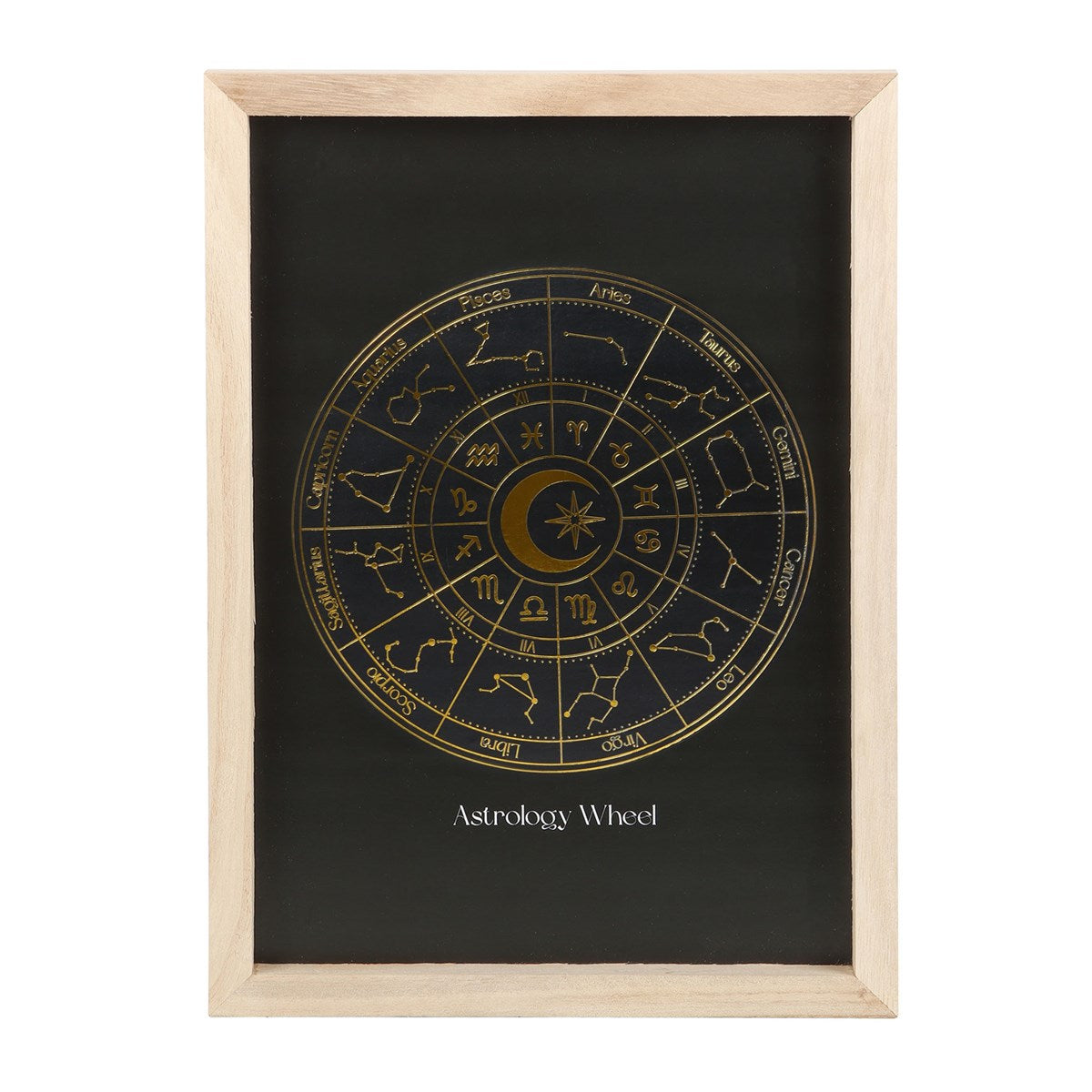 View Black Astrology Wheel Framed Wall Art Print information