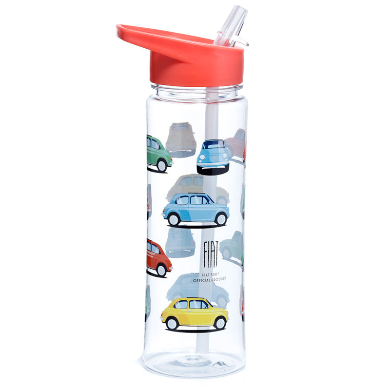 View Reusable Retro Fiat 500 Shatterproof Ecozen 550ml Water Bottle with Flip Straw information