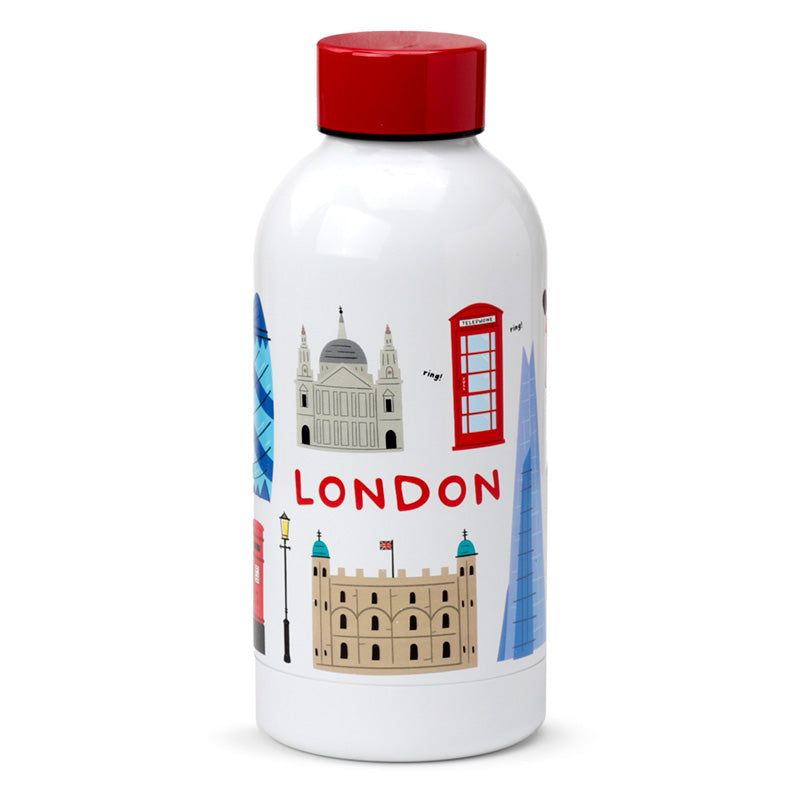 View Reusable Stainless Steel Insulated Drinks Bottle 350ml London Souvenir information