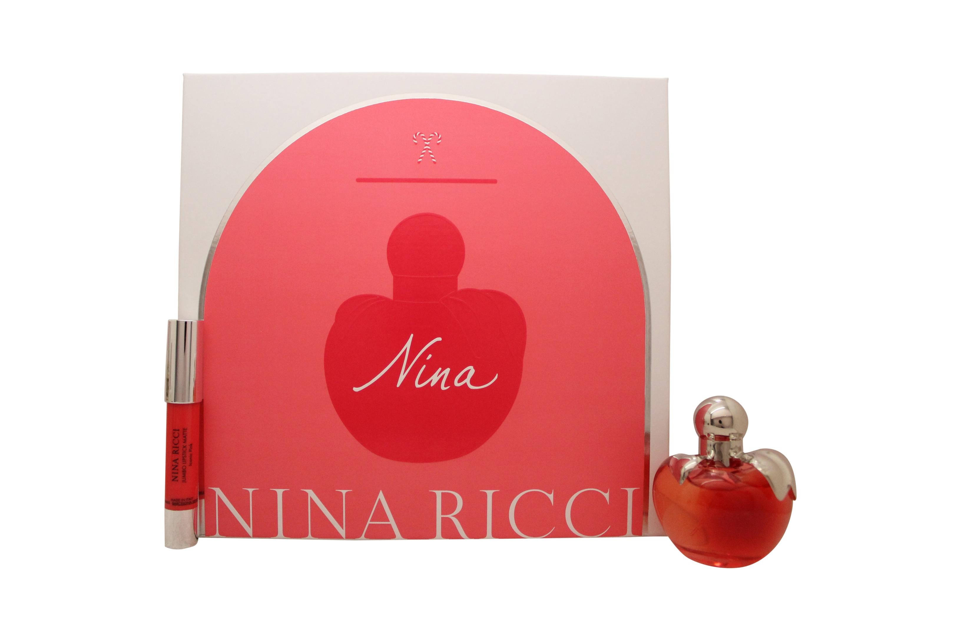 View Nina Ricci Nina Gift Set 50ml EDT 25g Its Lipstick Iconic Pink information