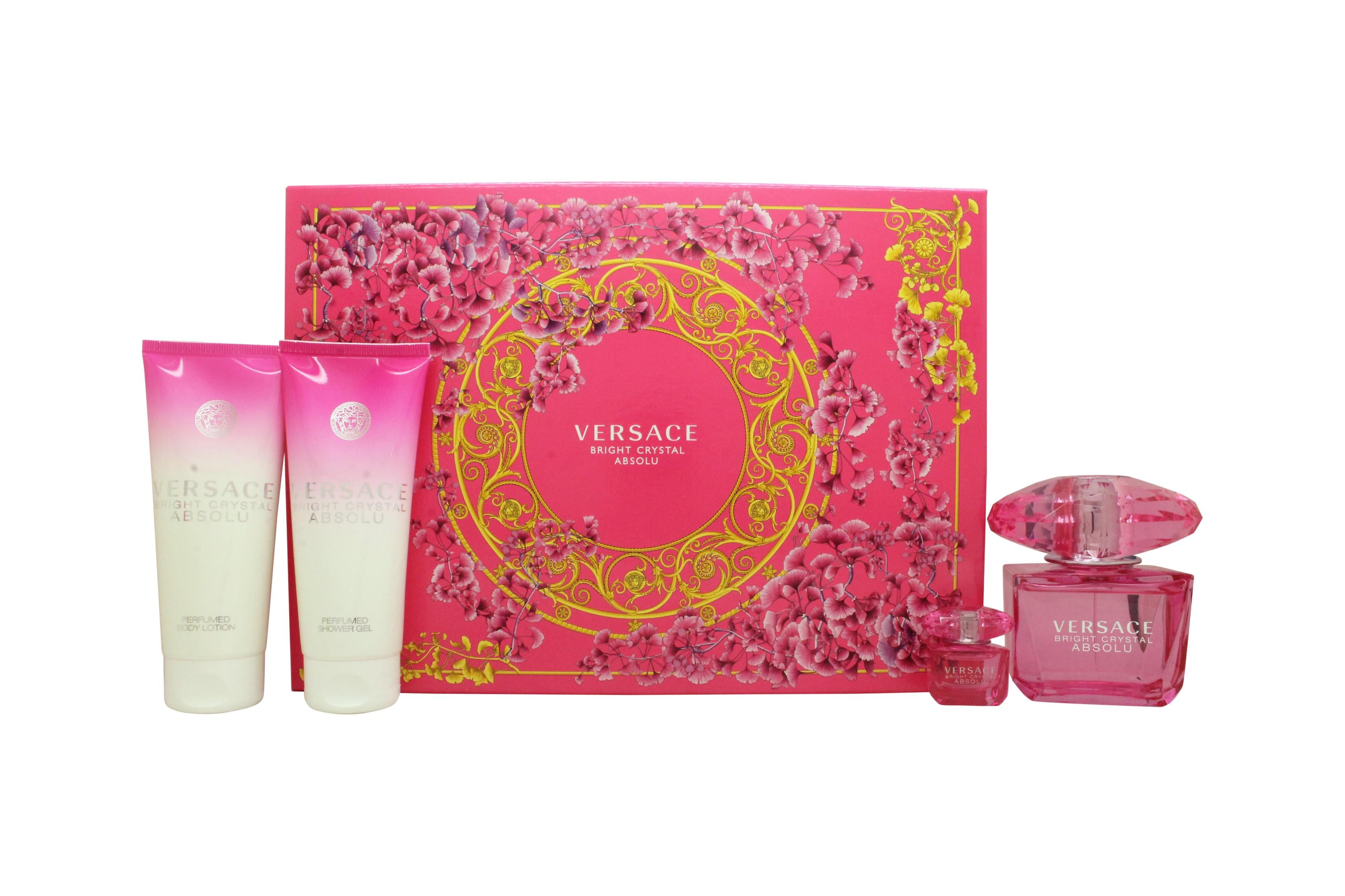 View Versace Bright Crystal Absolu Gift Set 90ml EDP 100ml Body Lotion 100ml Shower Gel 5ml EDP information