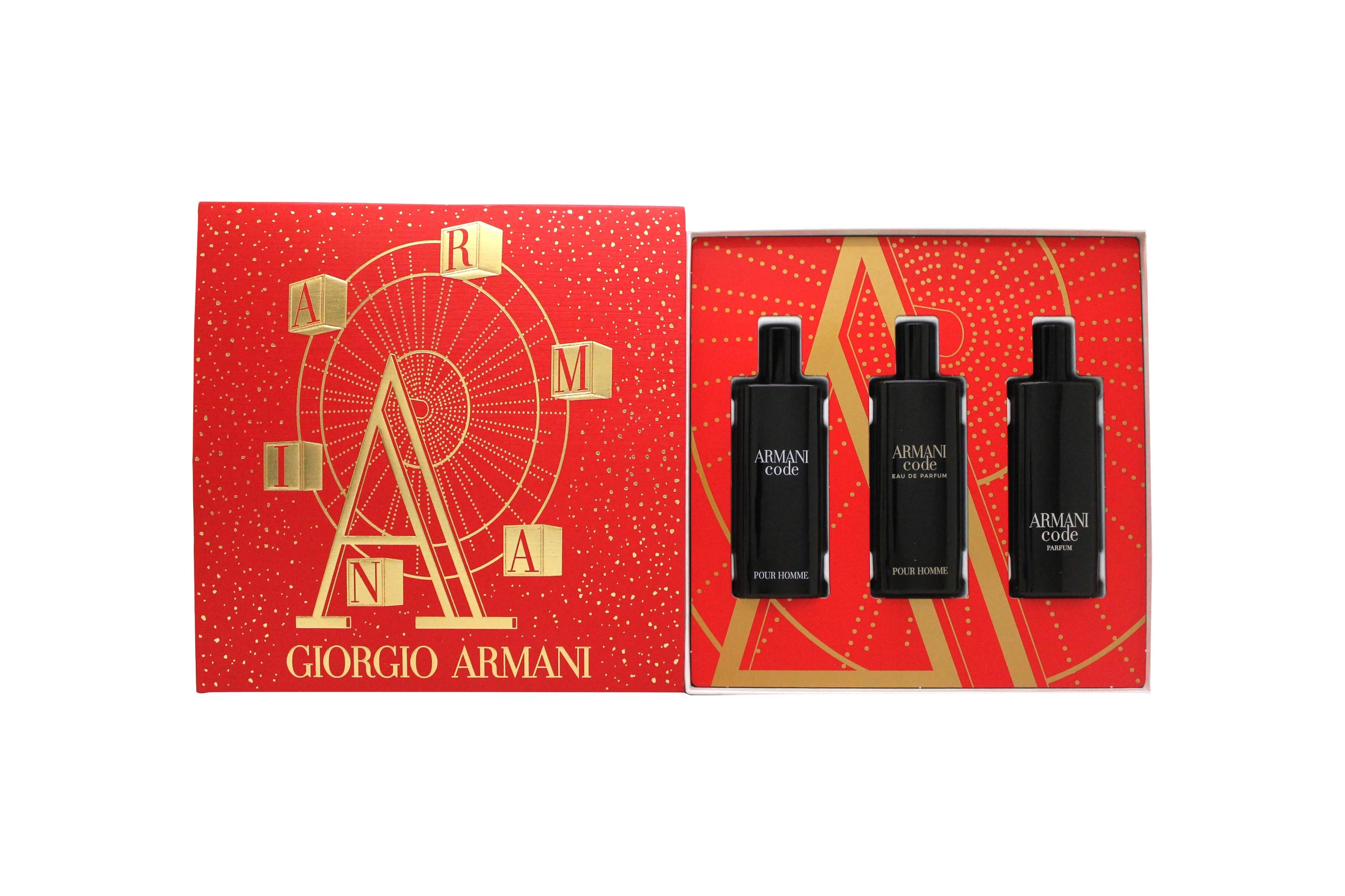 View Giorgio Armani Code Gift Set 15ml Code EDT 15ml Code EDP 15ml Code Parfum information