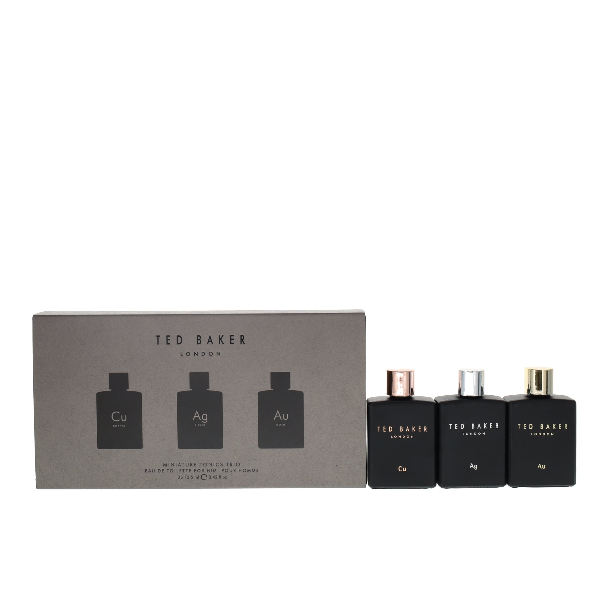 View Ted Baker Tonic Mini Gift Set 125ml Cu EDT 125ml Ag EDT 125ml Au EDT information