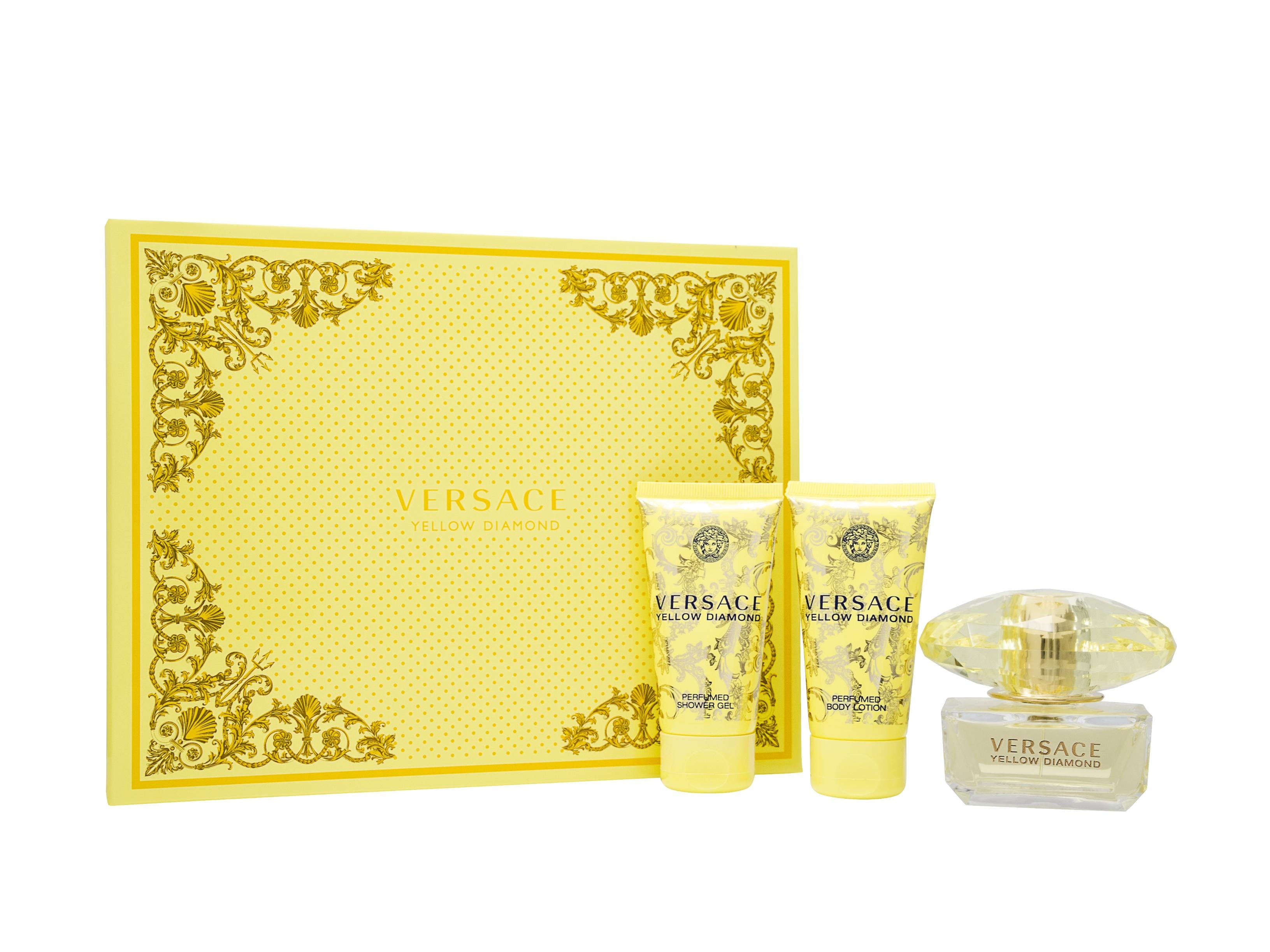 View Versace Yellow Diamond Gift Set 50ml EDT 50ml Shower Gel 50ml Body Lotion information