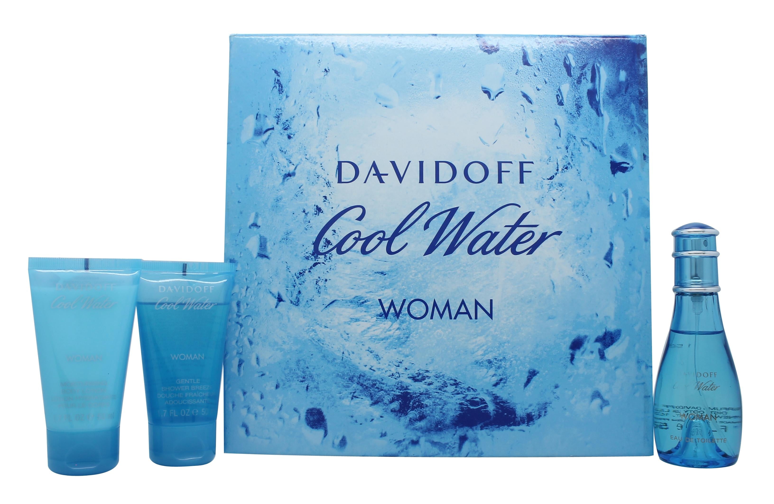 View Davidoff Cool Water Woman Gift Set 50ml EDT 50ml Body Lotion 50ml Shower Gel information