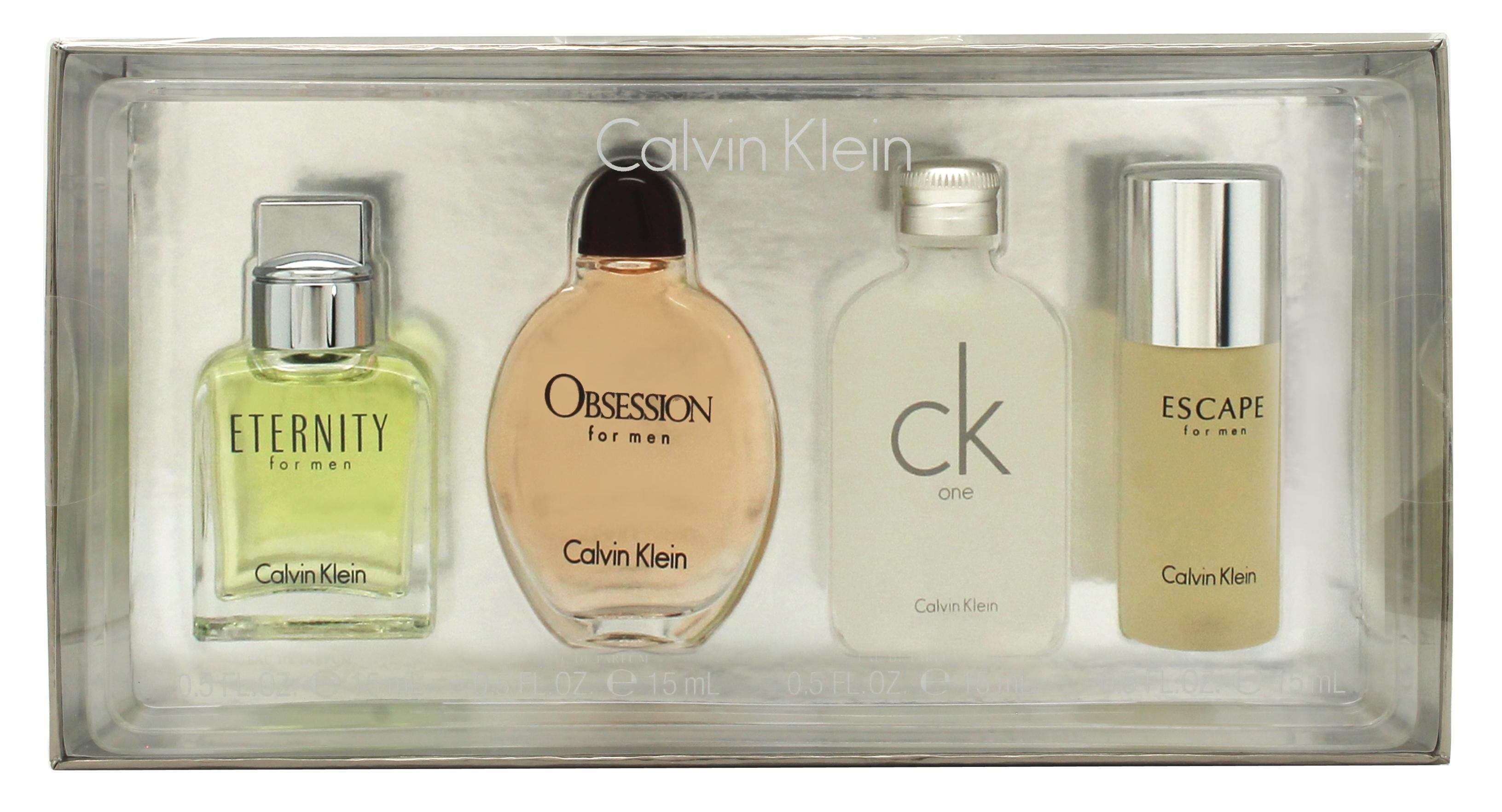 View Calvin Klein Miniature Gift Set 15ml Eternity EDT 15ml Obsession EDT 15ml CK One EDT 15ml Escape EDT information