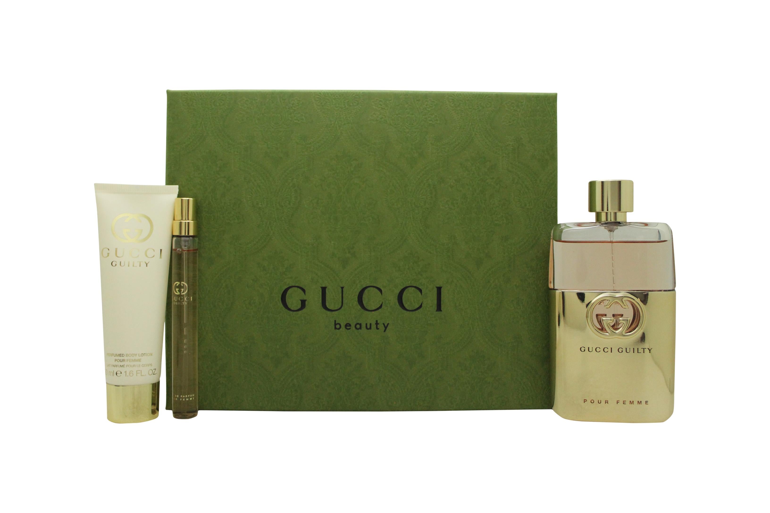 View Gucci Guilty Pour Femme Gift Set 90ml EDP 10ml EDP 50ml Body Lotion information