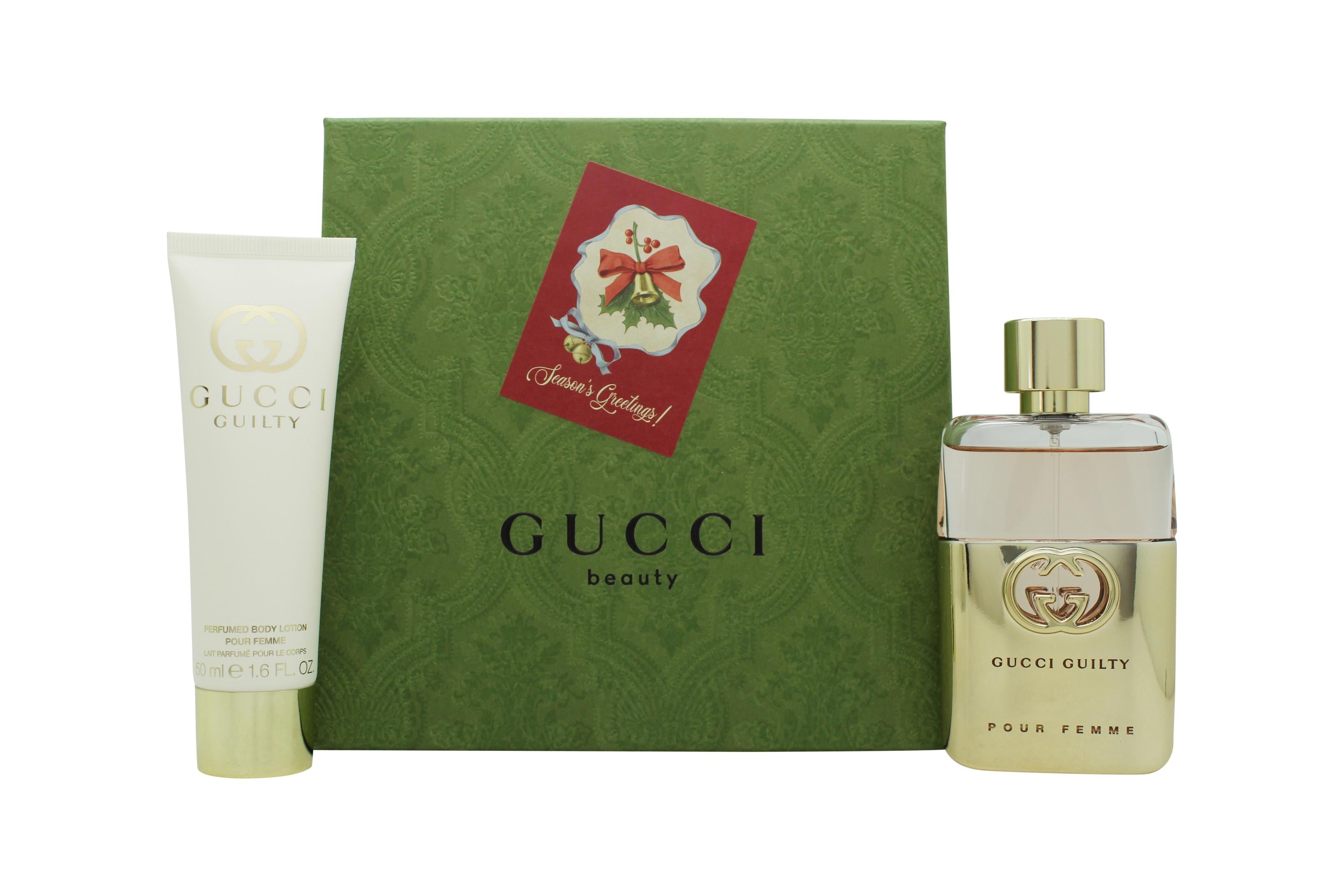 View Gucci Guilty Pour Femme Gift Set 50ml EDP 50ml Body Lotion Christmas Edition information