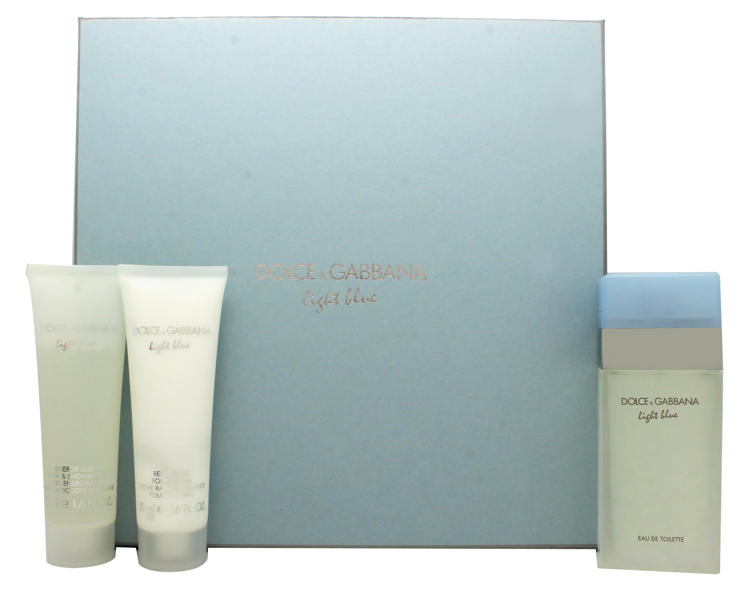 View Dolce Gabbana Light Blue Gift Set 50ml EDT 50ml Body Cream 50ml Shower Gel information