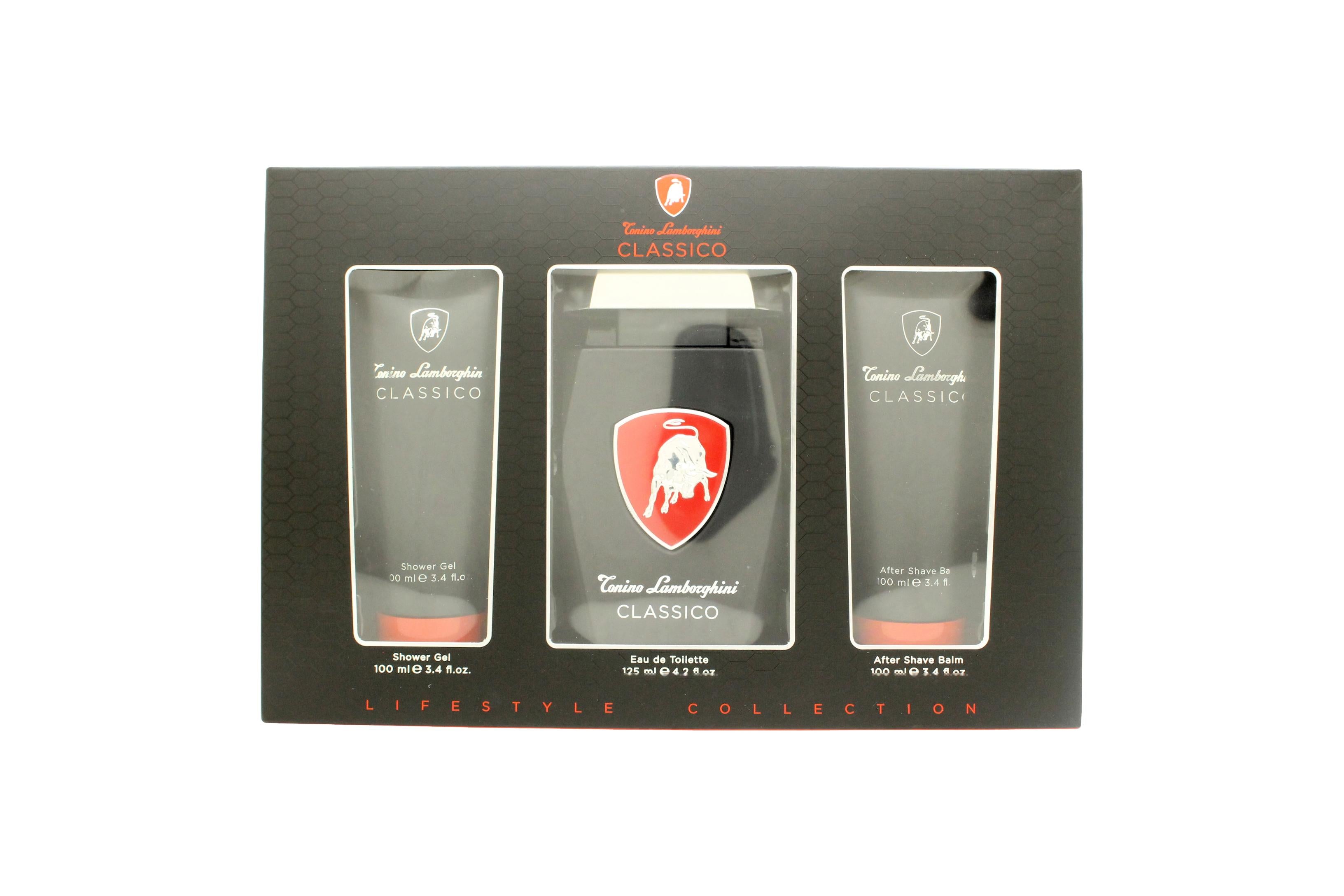 View Lamborghini Classico Gift Set 125ml EDT 100ml Aftershave Balm 100ml Shower Gel information