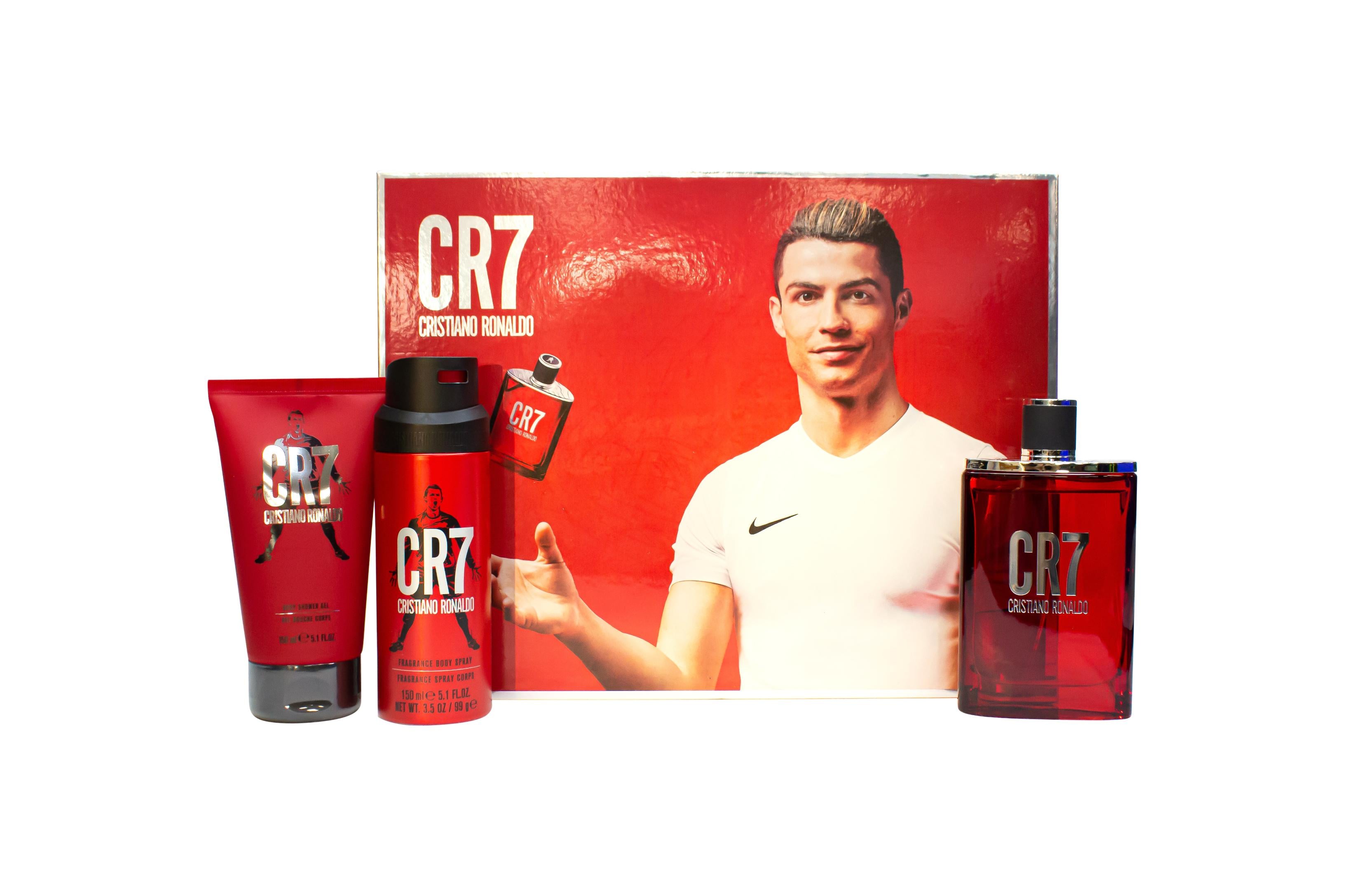 View Cristiano Ronaldo CR7 Gift Set 100ml EDT 150ml Shower Gel 150ml Body Spray information