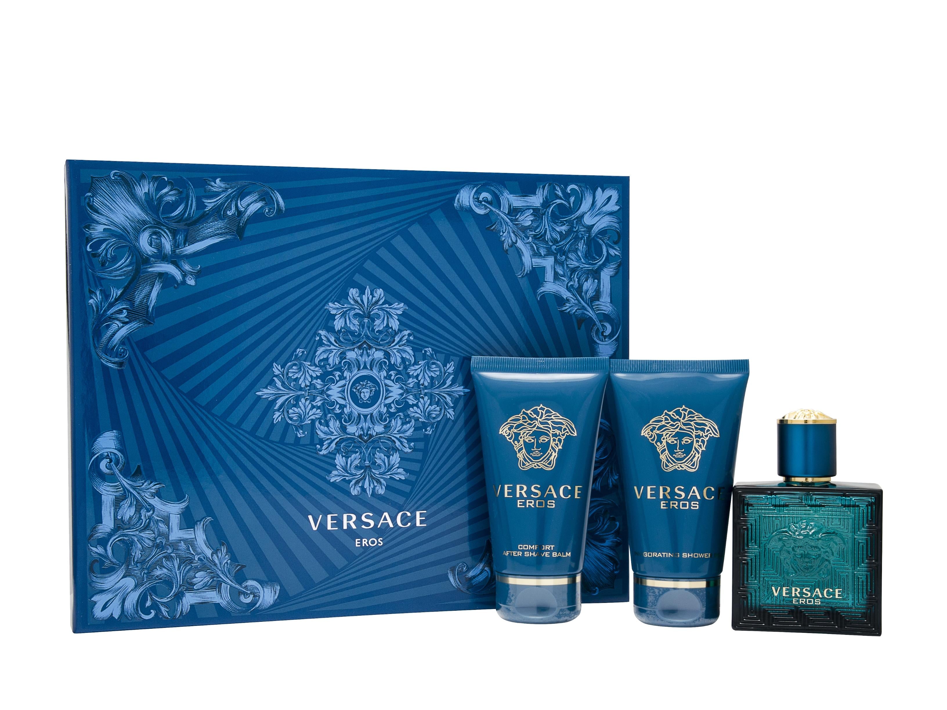 View Versace Eros Gift Set 50ml EDT 50ml Aftershave Balm 50ml Shower Gel information