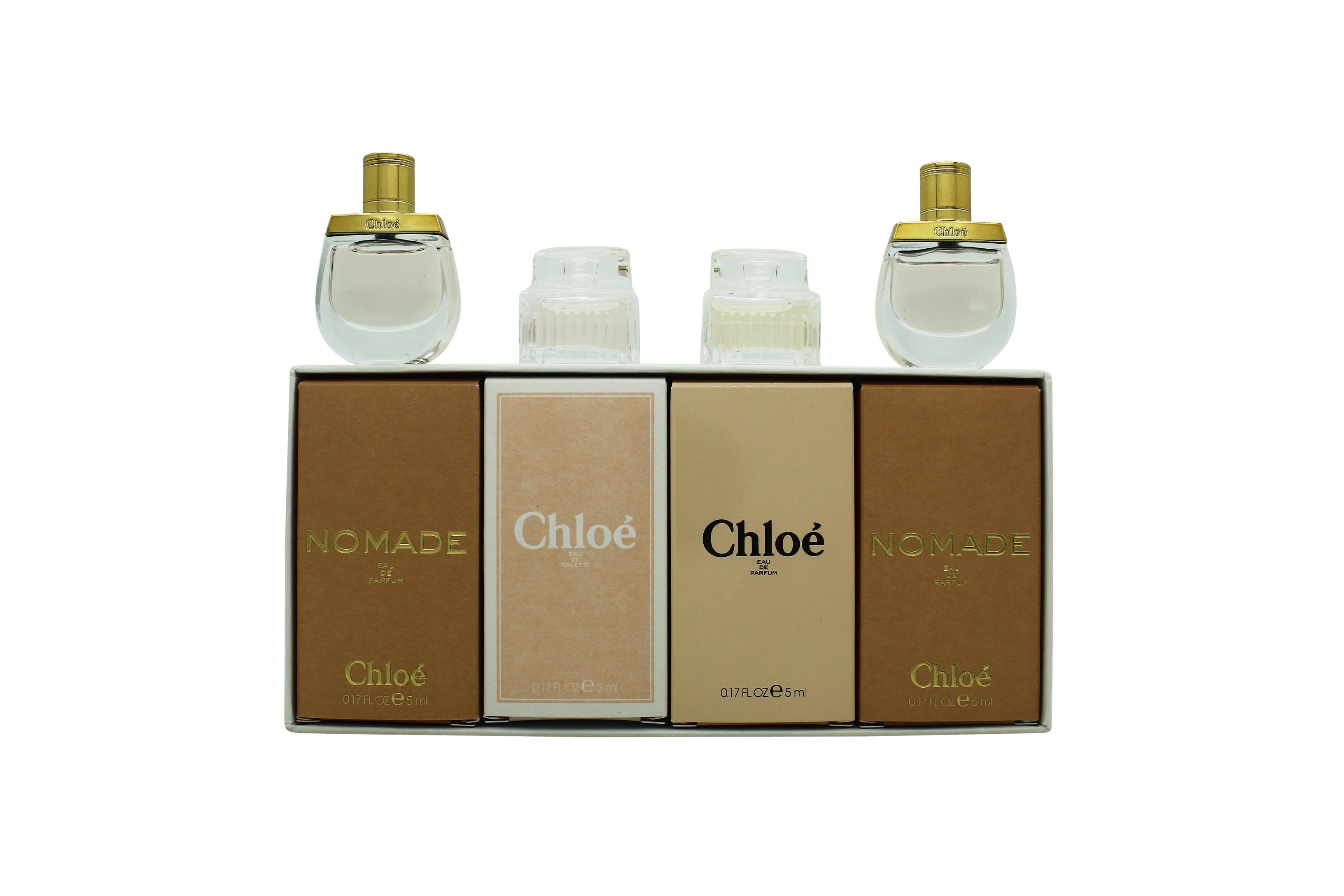 View Chloé Le Parfums Gift Set 4 Pieces This gift set contains 2 x 5ml Nomade EDP 1 x 5ml Chloe EDP 1 x 5ml Chloe EDT information