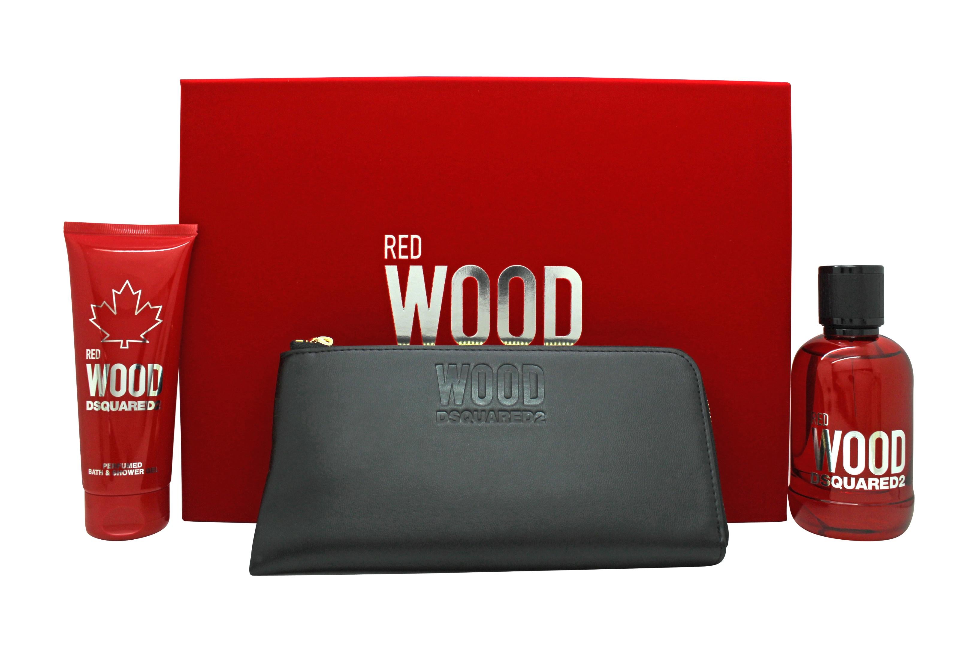 View DSquared² Red Wood Gift Set 100ml EDT 100ml Shower Gel Purse information