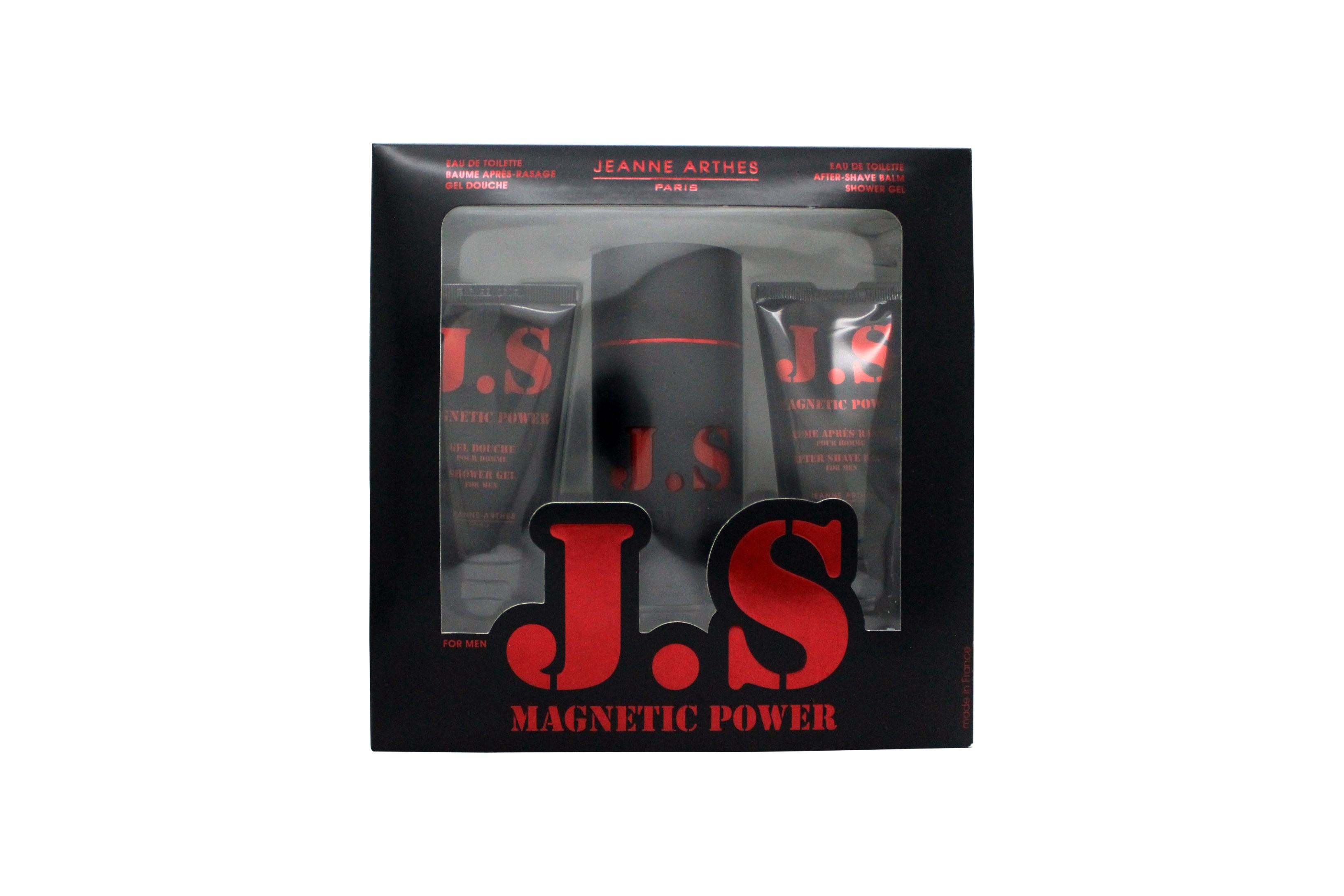 View Jeanne Arthes Js Magnetic Power Gift Set 100ml EDT 75ml Shower Gel 75ml Aftershave Balm information