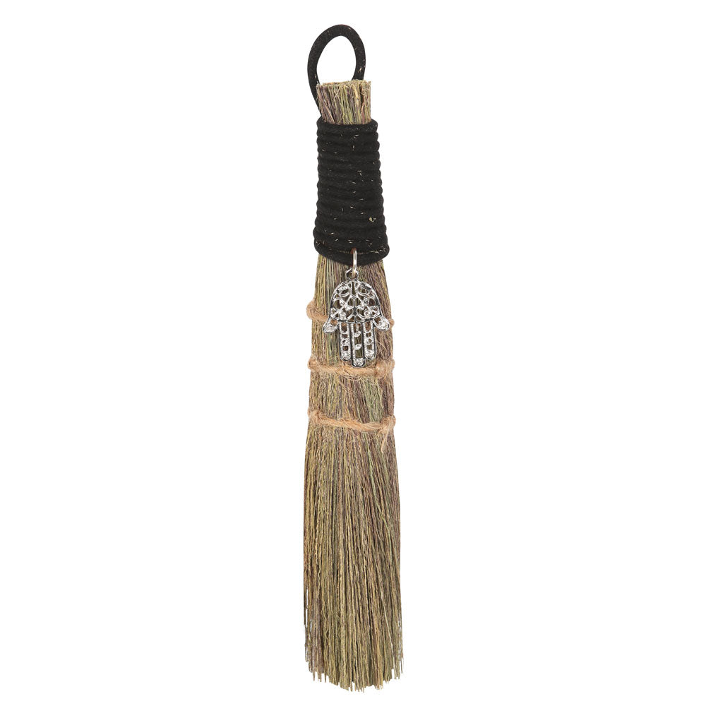 View 20cm Broom with Hamsa Hand Charm information