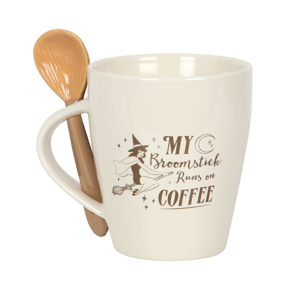View My Broomstick Runs on Coffee Mug and Spoon Set information