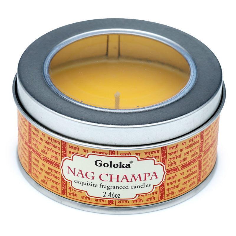 View Goloka Wax Candle Tin Nag Champa information