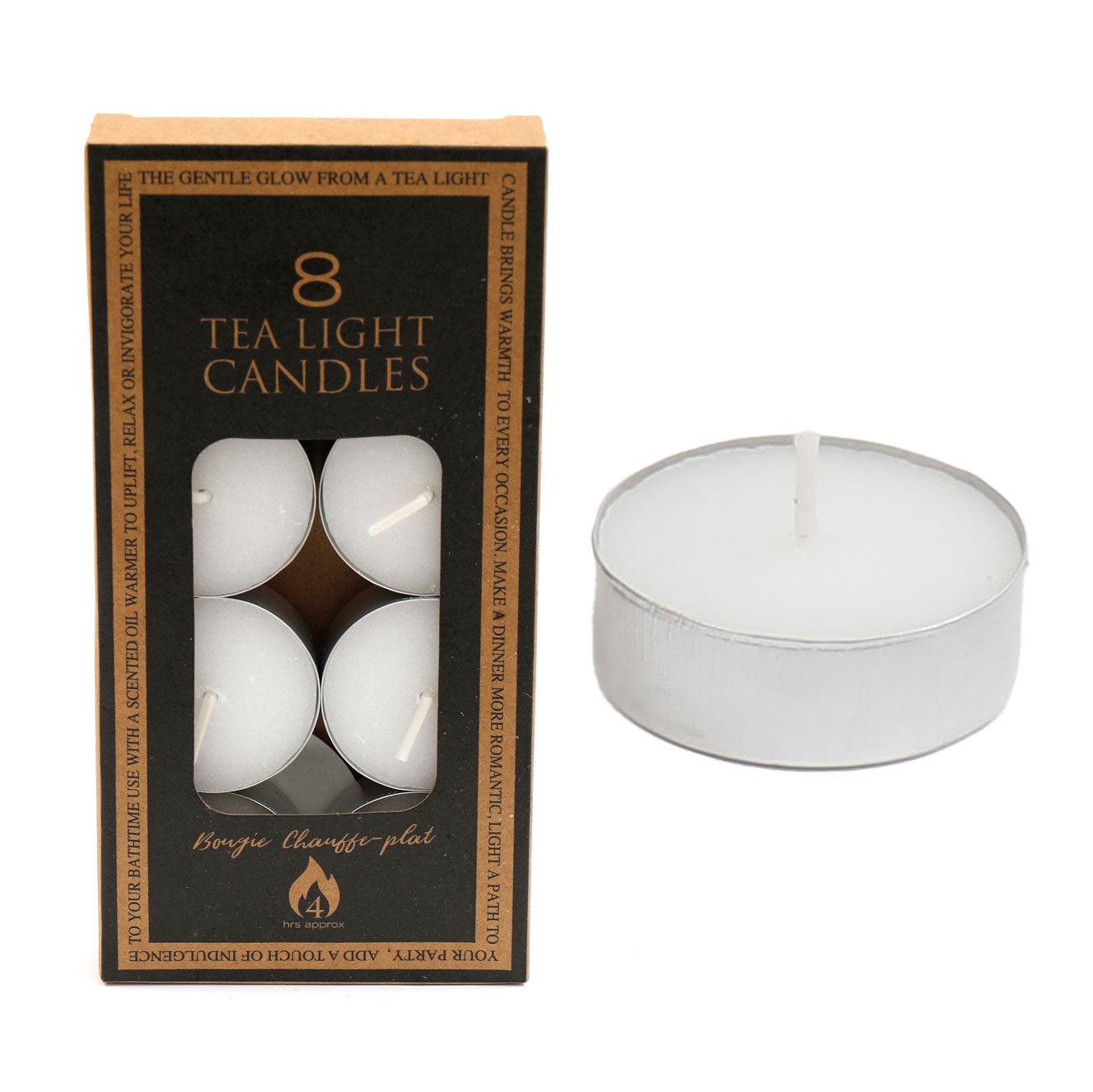 View Pack of 8 4Hour Unscented Tealight Candles information