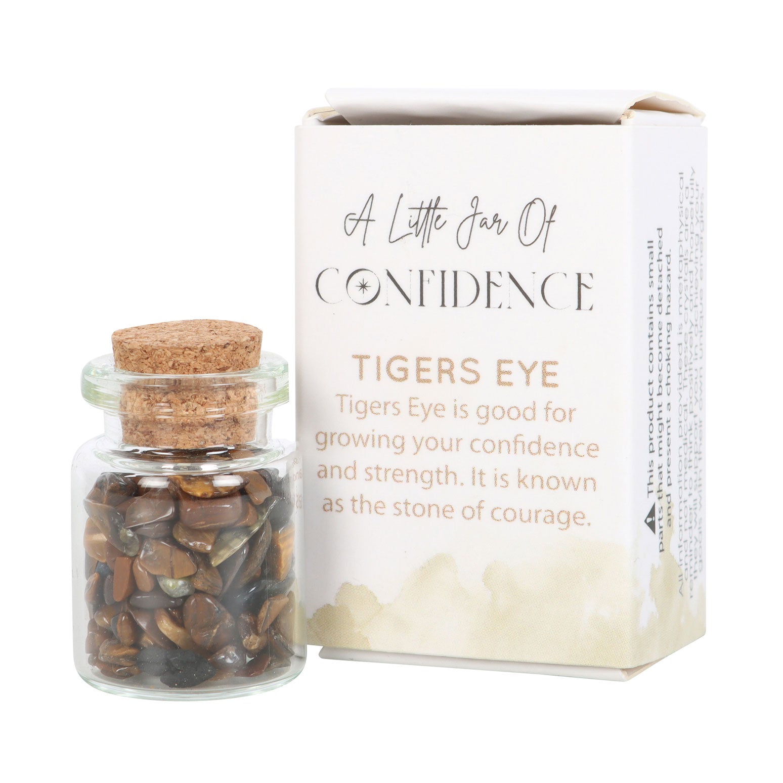 View Jar of Confidence Tigers Eye Crystal in a Matchbox information