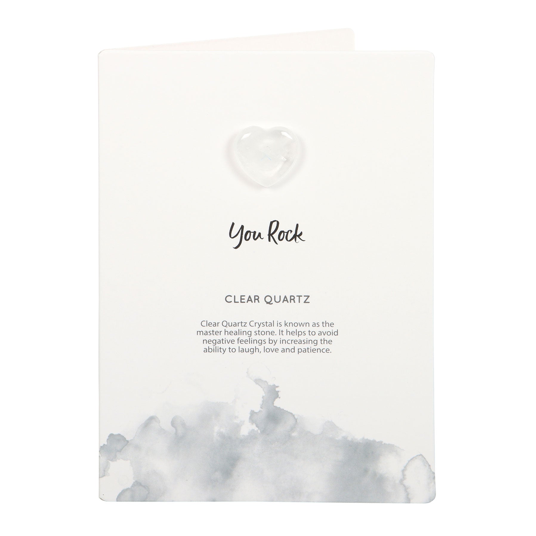 View You Rock Clear Quartz Crystal Heart Greeting Card information