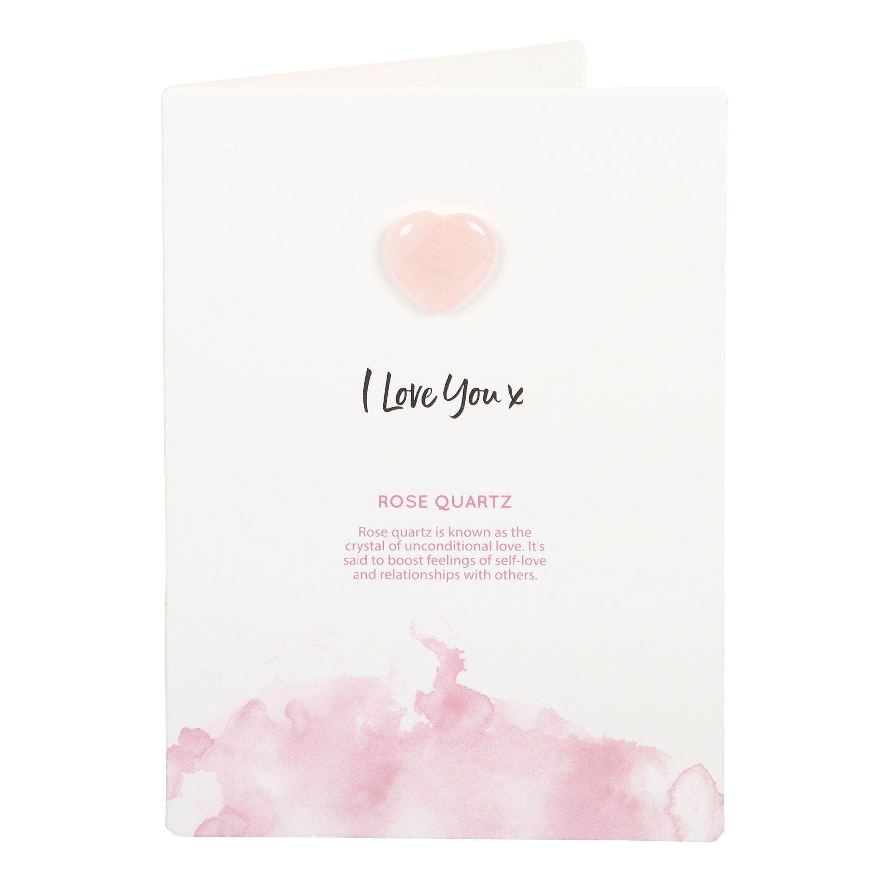 View I Love You Rose Quartz Crystal Heart Greeting Card information