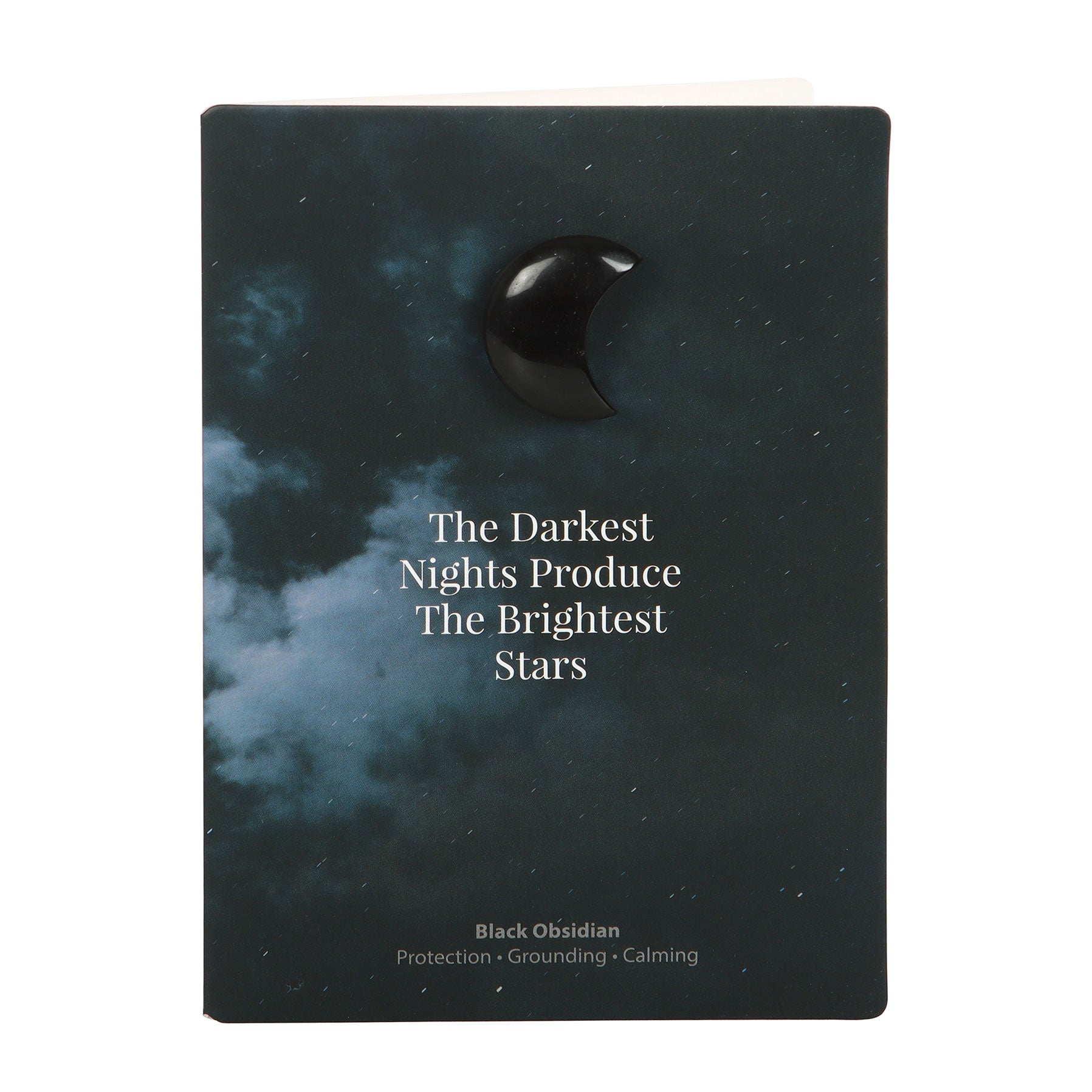 View Darkest Nights Black Obsidian Crystal Moon Greeting Card information