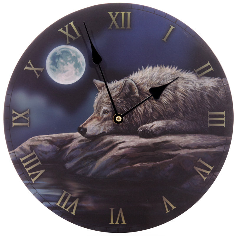 View Fantasy Quiet Reflection Wolf Decorative Wall Clock information