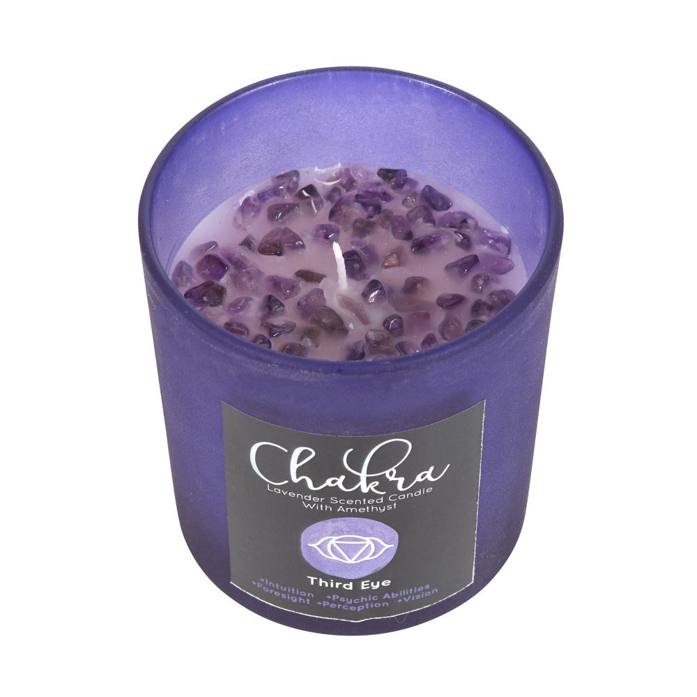 View Third Eye Chakra Lavender Crystal Chip Candle information