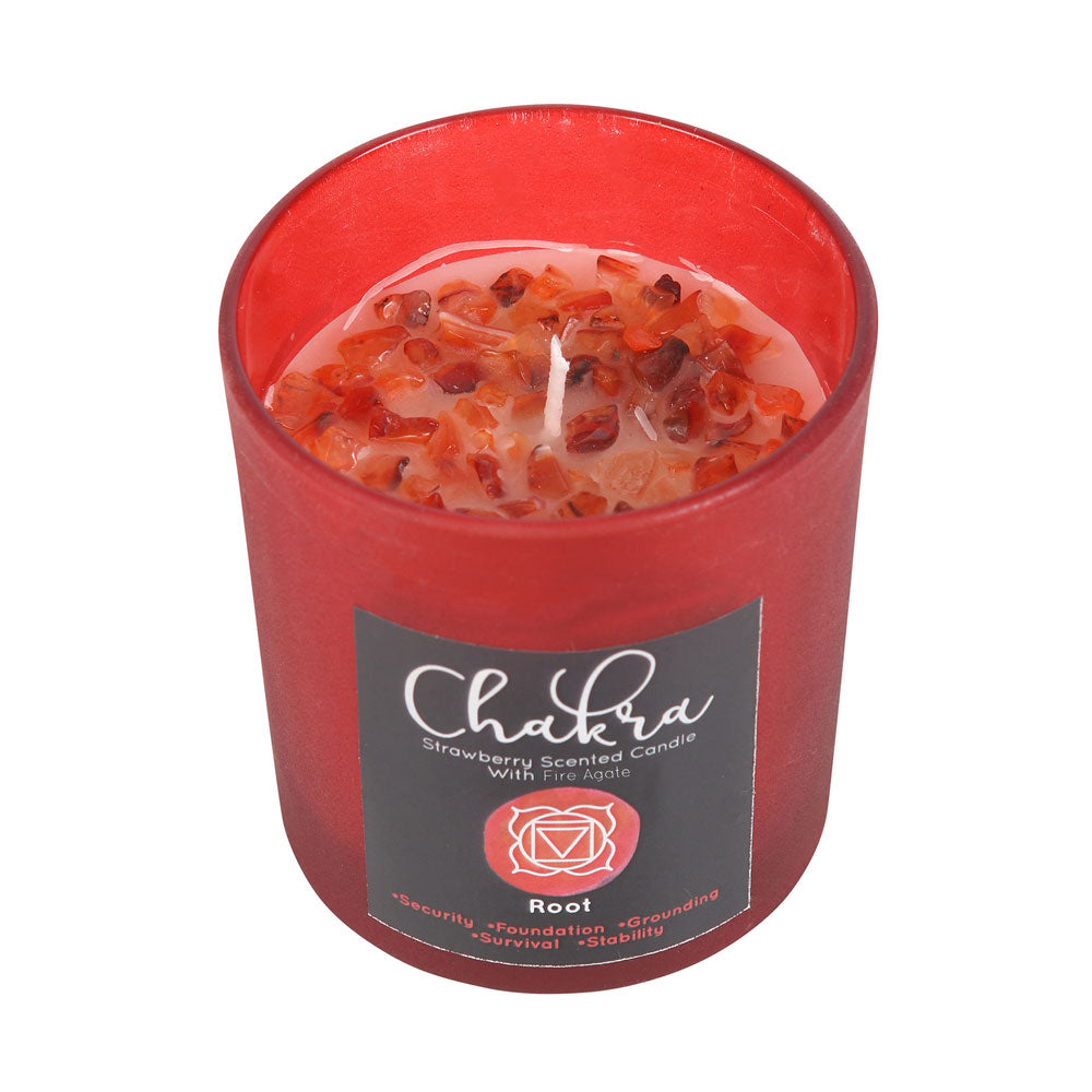 View Root Chakra Strawberry Crystal Chip Candle information