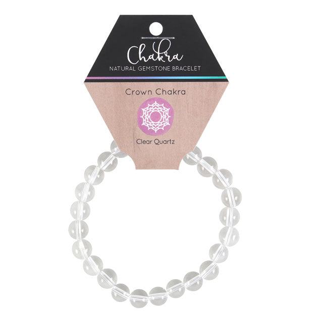 View Crown Chakra Clear Quartz Gemstone Bracelet information