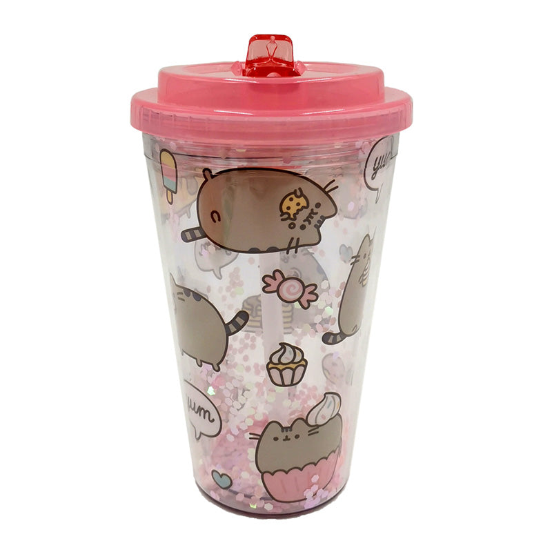 View Shatterproof Double Walled Cup with Lid and Straw Pusheen Foodie information