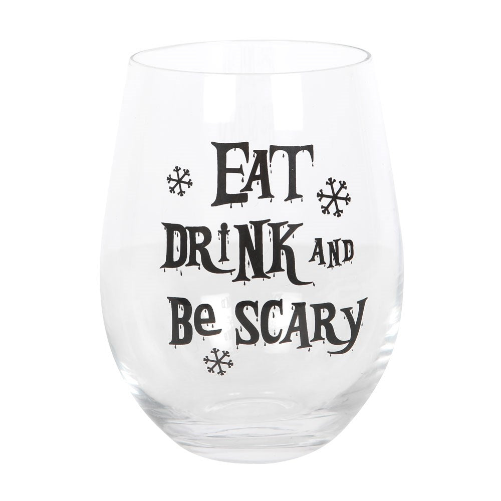 View Eat Drink Be Scary Stemless Glass information